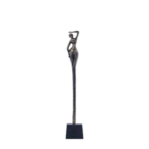 Statue - cast aluminum, handmade, antique brass look, gold-colored, female figure, B - Ciwan | PTMD