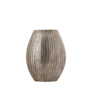 Topf – Geripptes Design, Ovale Form, Aluminium Material, Gold, Hoch, S – Jowad | PTMD