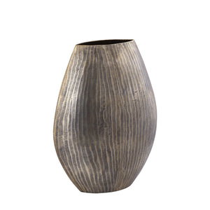 Topf – Geripptes Design, Ovale Form, Aluminium Material, Gold, Hoch, L– Jowad | PTMD