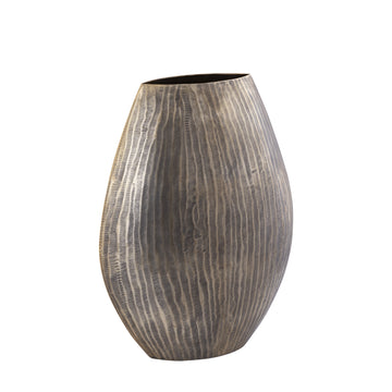 Topf – Geripptes Design, Ovale Form, Aluminium Material, Gold, Hoch, L– Jowad | PTMD
