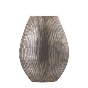 Topf – Geripptes Design, Ovale Form, Aluminium Material, Gold, Hoch, L– Jowad | PTMD