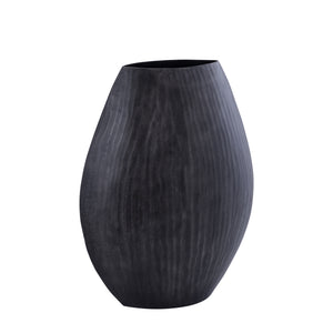 Topf – Geripptes Design, Ovale Form, Aluminium Material, Grau, Hoch, M – Jowad | PTMD