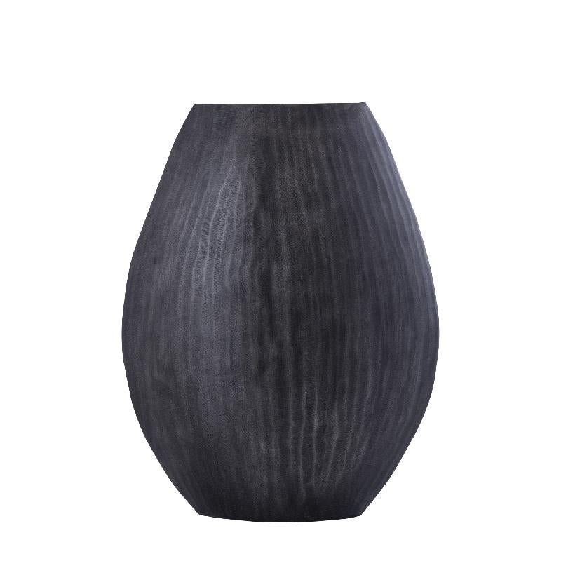 Topf – Geripptes Design, Ovale Form, Aluminium Material, Grau, Hoch, M – Jowad | PTMD