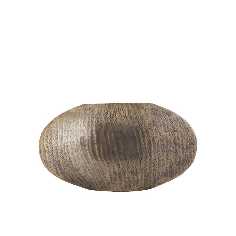Topf – Geripptes Design, Ovale Form, Aluminium Material, Gold, Niedrig, S– Jowad | PTMD