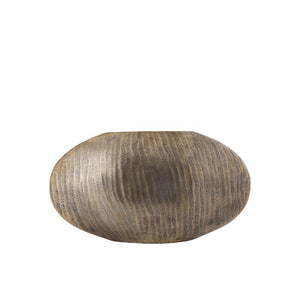 Topf – Geripptes Design, Ovale Form, Aluminium Material, Gold, Niedrig, S– Jowad | PTMD