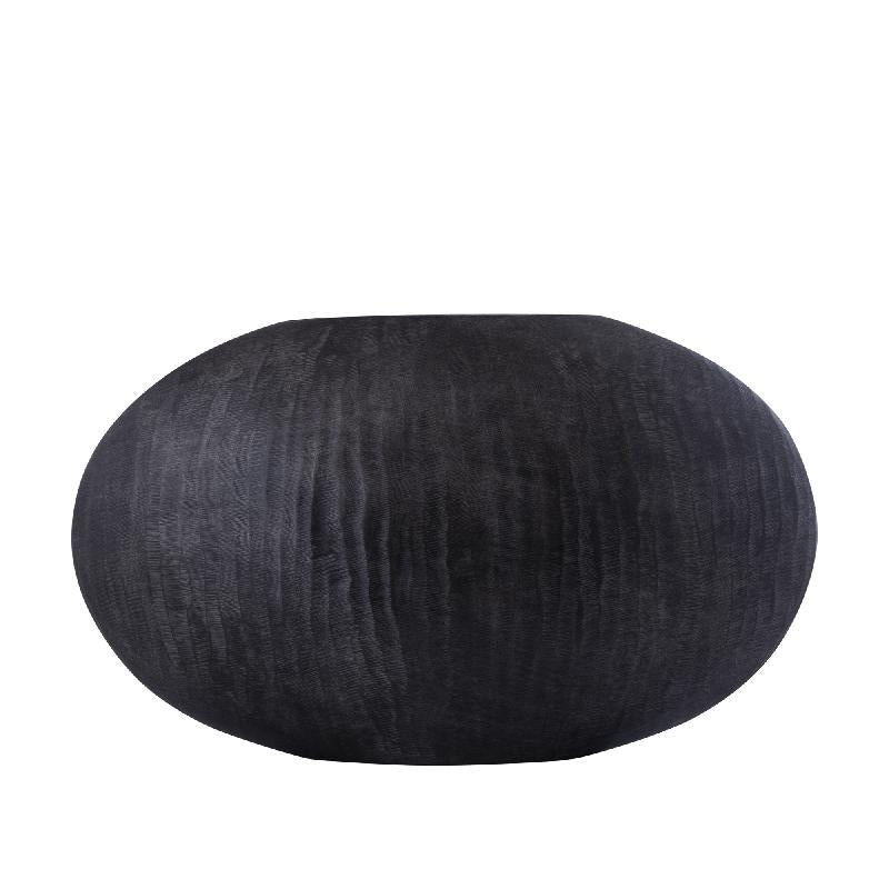 Topf – Geripptes Design, Ovale Form, Aluminium Material, Grau, Niedrig, L – Jowad | PTMD