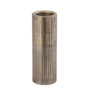 Kerzenständer – Geripptes Design, Zylindrische Form, Aluminium Material, Gold, L – Jowad | PTMD
