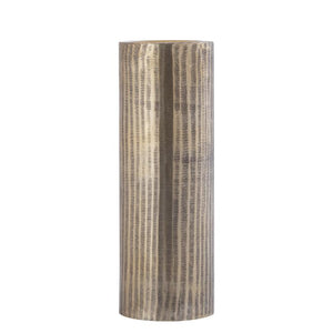 Kerzenständer – Geripptes Design, Zylindrische Form, Aluminium Material, Gold, L – Jowad | PTMD