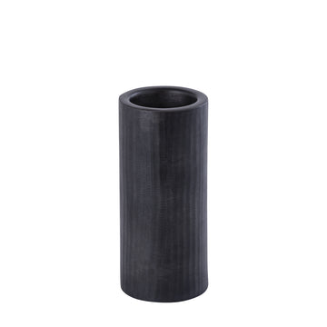 Kerzenständer – Geripptes Design, Zylindrische Form, Aluminium Material, Grau, M  – Jowad | PTMD