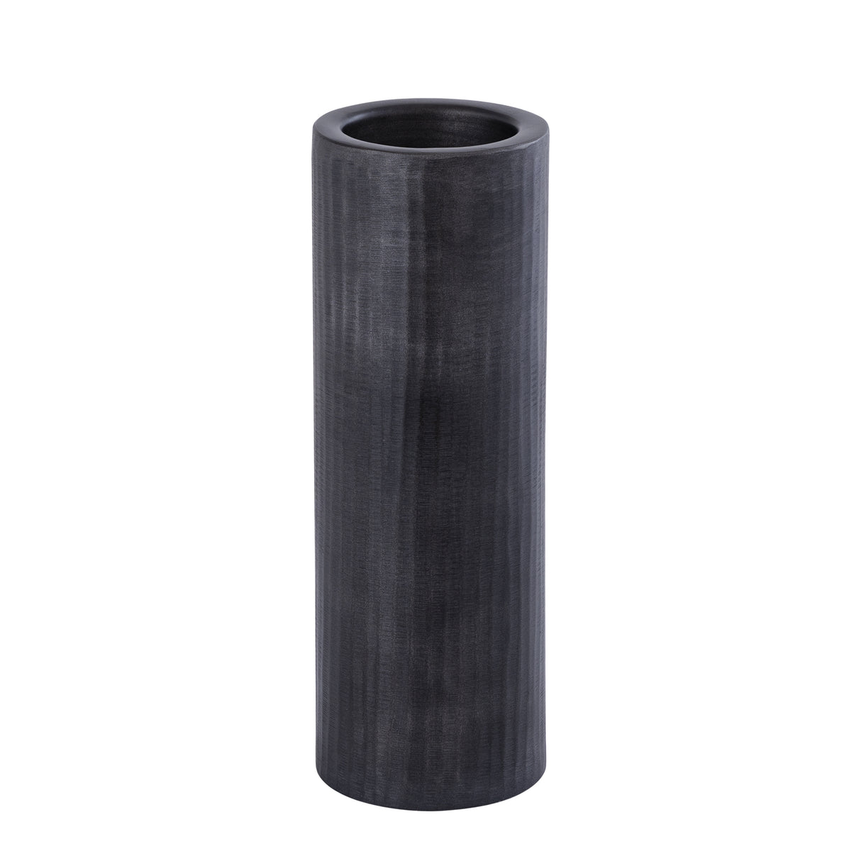 Kerzenständer – Geripptes Design, Zylindrische Form, Aluminium Material, Grau, L – Jowad | PTMD
