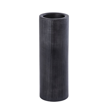 Kerzenständer – Geripptes Design, Zylindrische Form, Aluminium Material, Grau, L – Jowad | PTMD