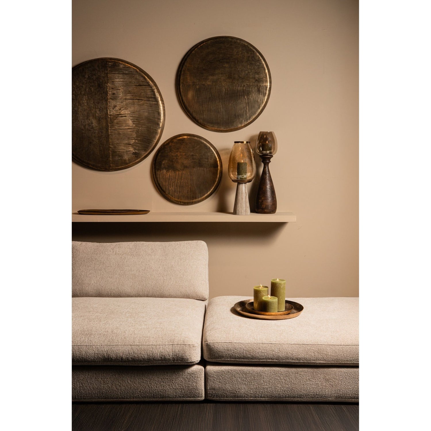 Wall Panel – Ribbed Surface, Aluminum Metal, Antique Gold Look, M – Jowad | PTMD