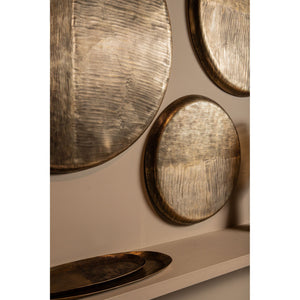 Wall Panel – Ribbed Surface, Aluminum Metal, Antique Gold Look, S – Jowad | PTMD