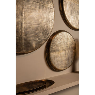Wandpanel – Geripptes Design, Runde Form, Aluminium Material, Gold, S – Jowad | PTMD