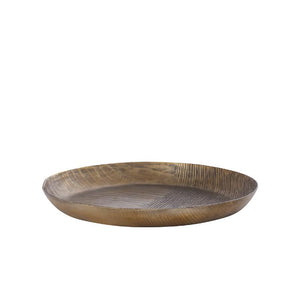 Schale – Geripptes Design, Runde Form, Aluminium Material, Gold, S – Jowad | PTMD