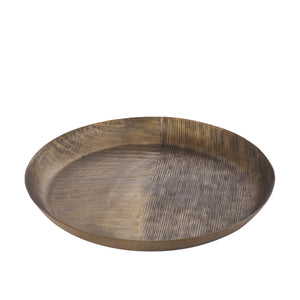 Schale – Geripptes Design, Runde Form, Aluminium Material, Gold, L – Jowad | PTMD