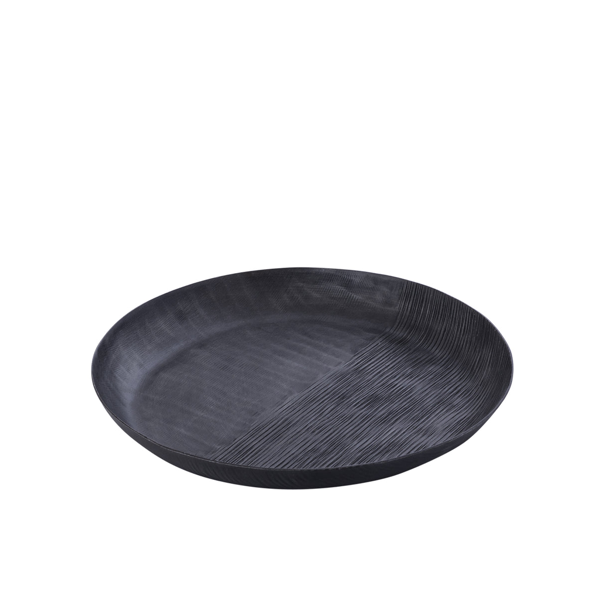 Schale – Geripptes Design, Runde Form, Aluminium Material, Grau, S – Jowad | PTMD
