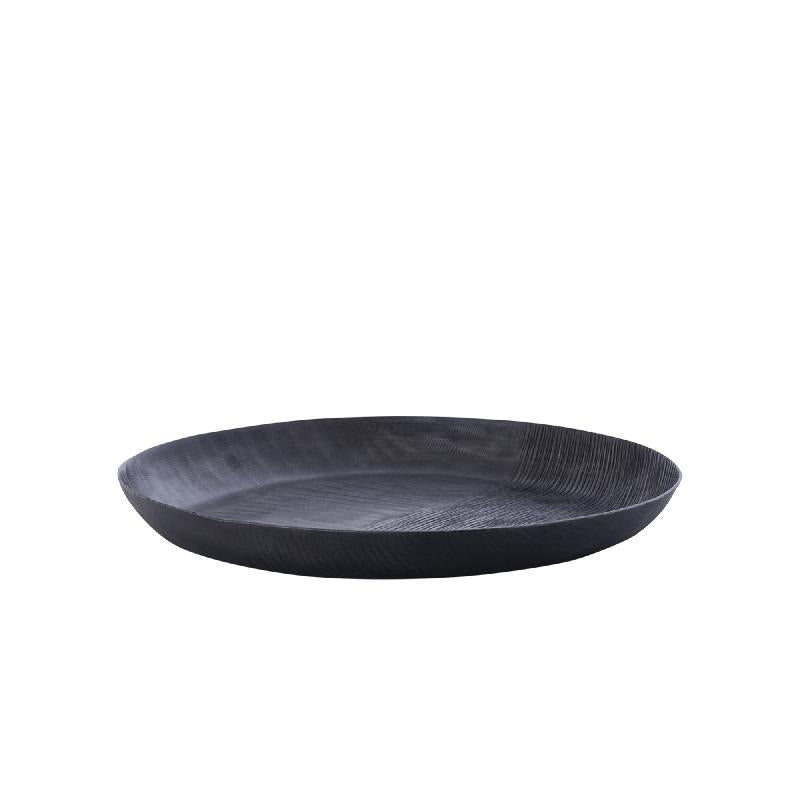 Schale – Geripptes Design, Runde Form, Aluminium Material, Grau, S – Jowad | PTMD
