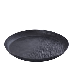 Schale – Geripptes Design, Runde Form, Aluminium Material, Grau, L – Jowad | PTMD