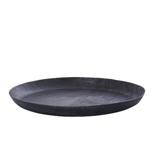 Schale – Geripptes Design, Runde Form, Aluminium Material, Grau, L – Jowad | PTMD