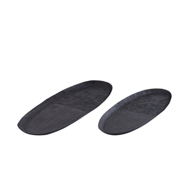 Schale – Geripptes Design, Ovale Form, Aluminium Material, Grau, S – Jowad | PTMD