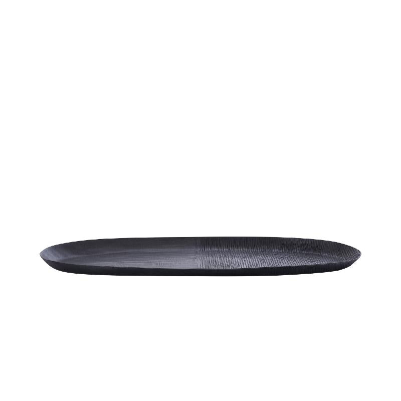 Schale – Geripptes Design, Ovale Form, Aluminium Material, Grau, S – Jowad | PTMD
