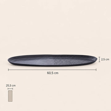 Bowl - aluminum sheet, ribbed structure, oval shape, handmade, L – Jowad | PTMD