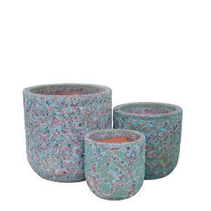 Pot – Ceramic Material, Round Shape, Green Surface – Hiza | PTMD