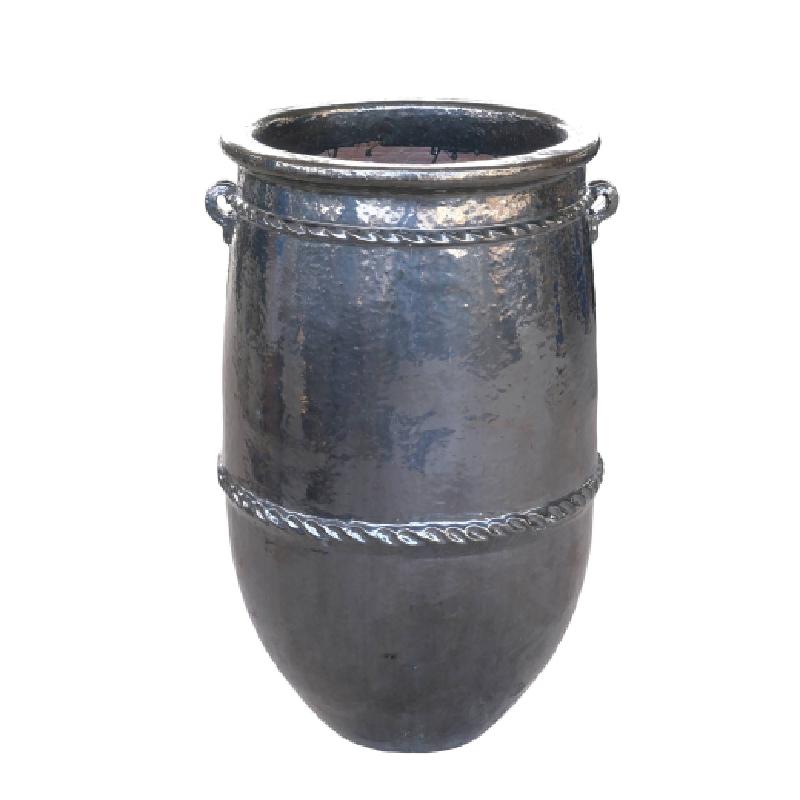 Pot – green surface, ceramic, round jug shape, tall shape – Tony | PTMD