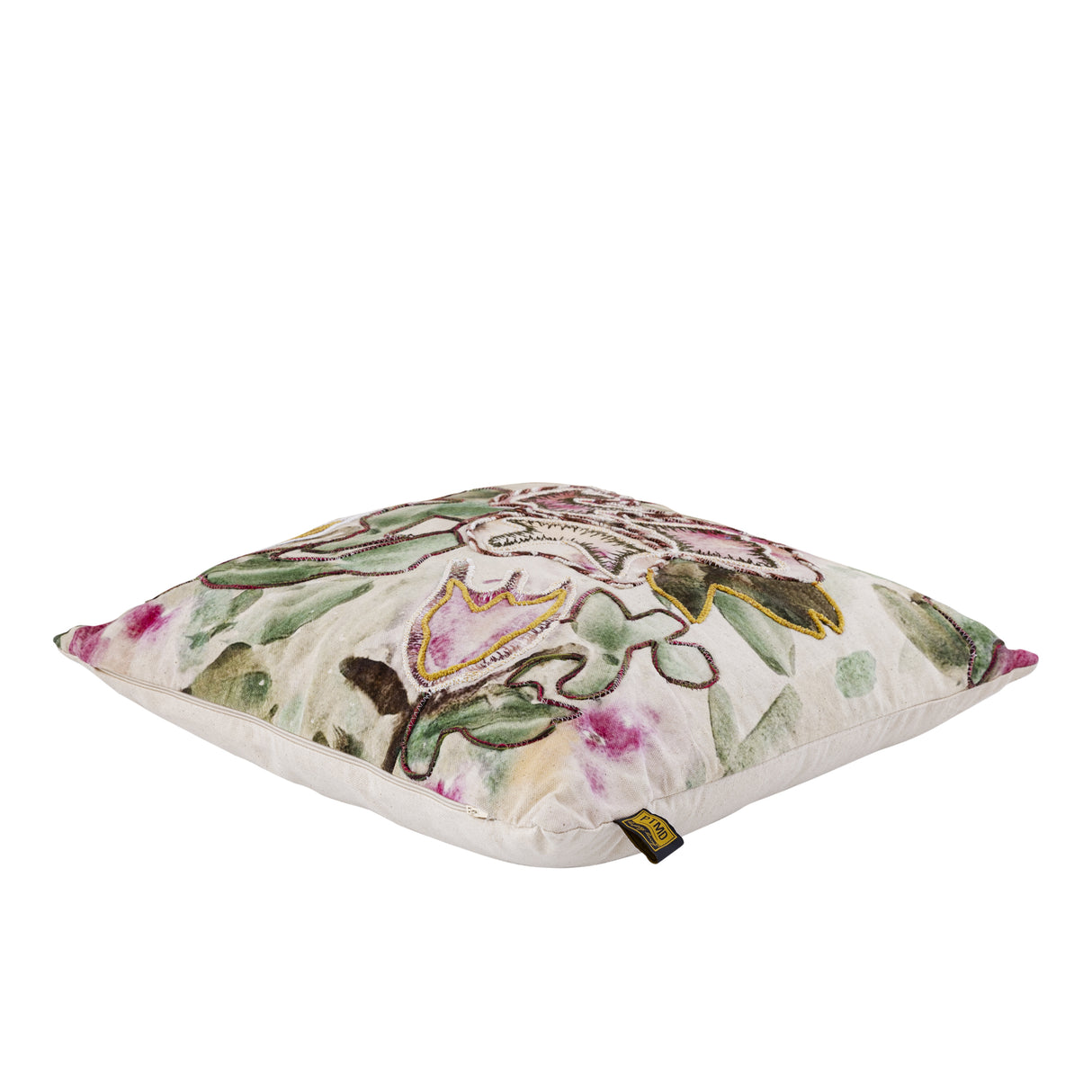Cushion - Soft Cotton Fabric, Floral Pattern, Square Shape - Ayumi | PTMD