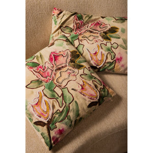 Cushion - Soft Cotton Fabric, Floral Pattern, Square Shape - Ayumi | PTMD