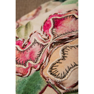 Cushion - Soft Cotton Fabric, Floral Pattern, Square Shape - Ayumi | PTMD