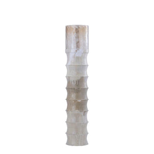 Floor lantern – Ribbed structure, Enamel surface, Cream-colored finish, M – Kaylyne | PTMD