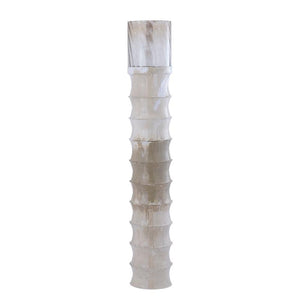 Floor Hurricane Lamp – Ribbed Structure, Enamel Surface, Cream Finish, L – Kaylyne | PTMD