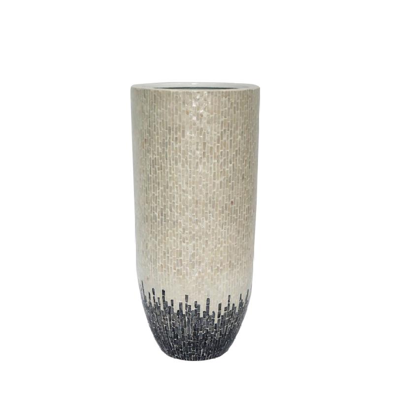 Pot – White Bamboo, Round Shape, Bowl Design, Ombre, L – Vojtech | PTMD