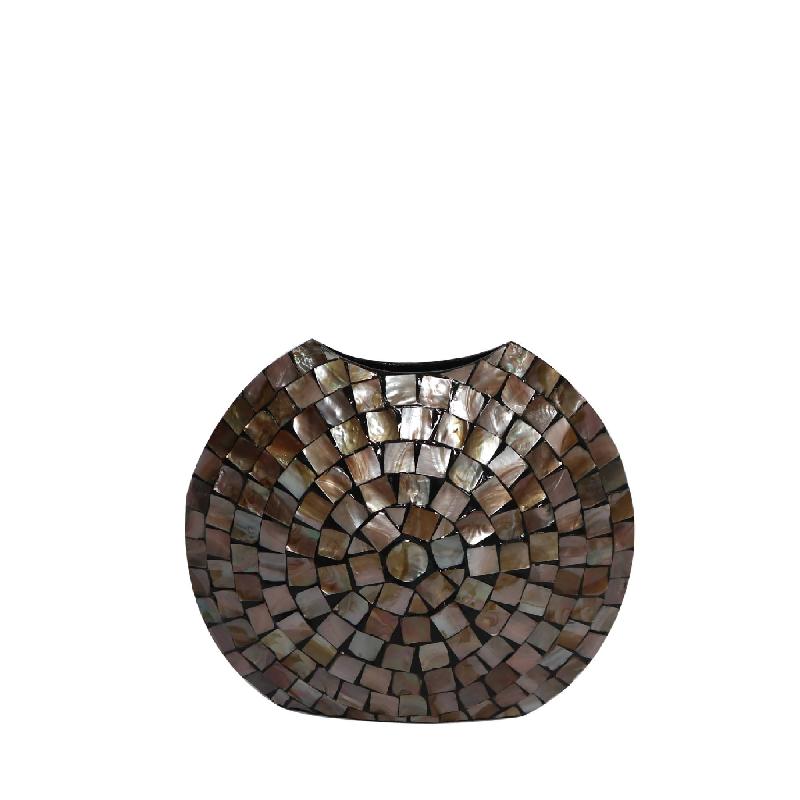 Pot – Bronze-colored Bamboo, Oval Shape, Bowl Design, L – Nikael | PTMD