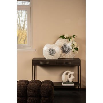 Pot - White Bamboo, Oval Shape, Bowl Design, Ombre, S - Vojtech | PTMD