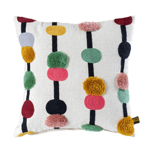 Cushion - Cotton Fabric Soft, Embroidery Detail, Square Shape - Prinay | PTMD
