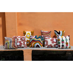 Cushion - Cotton Fabric Soft, Embroidery Detail, Square Shape - Prinay | PTMD