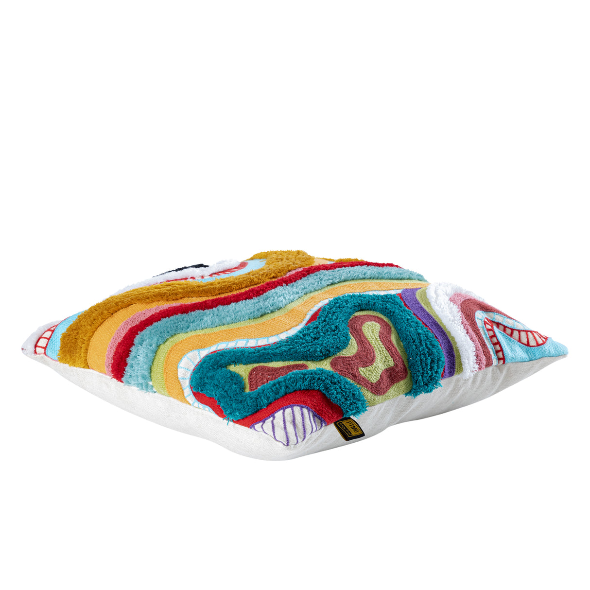 Pillow - Cotton Fabric Soft, Wave Embroidery, Zipper Practical, S - Courtneay | PTMD