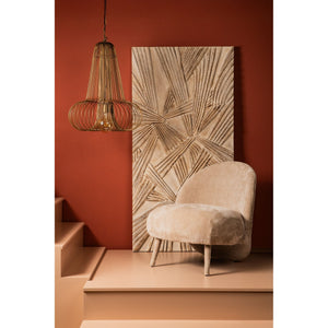 Wandpaneel aus MDF mit rechteckiger Form, Knotenoptik und Creme-Finish – Raihan | PTMD
