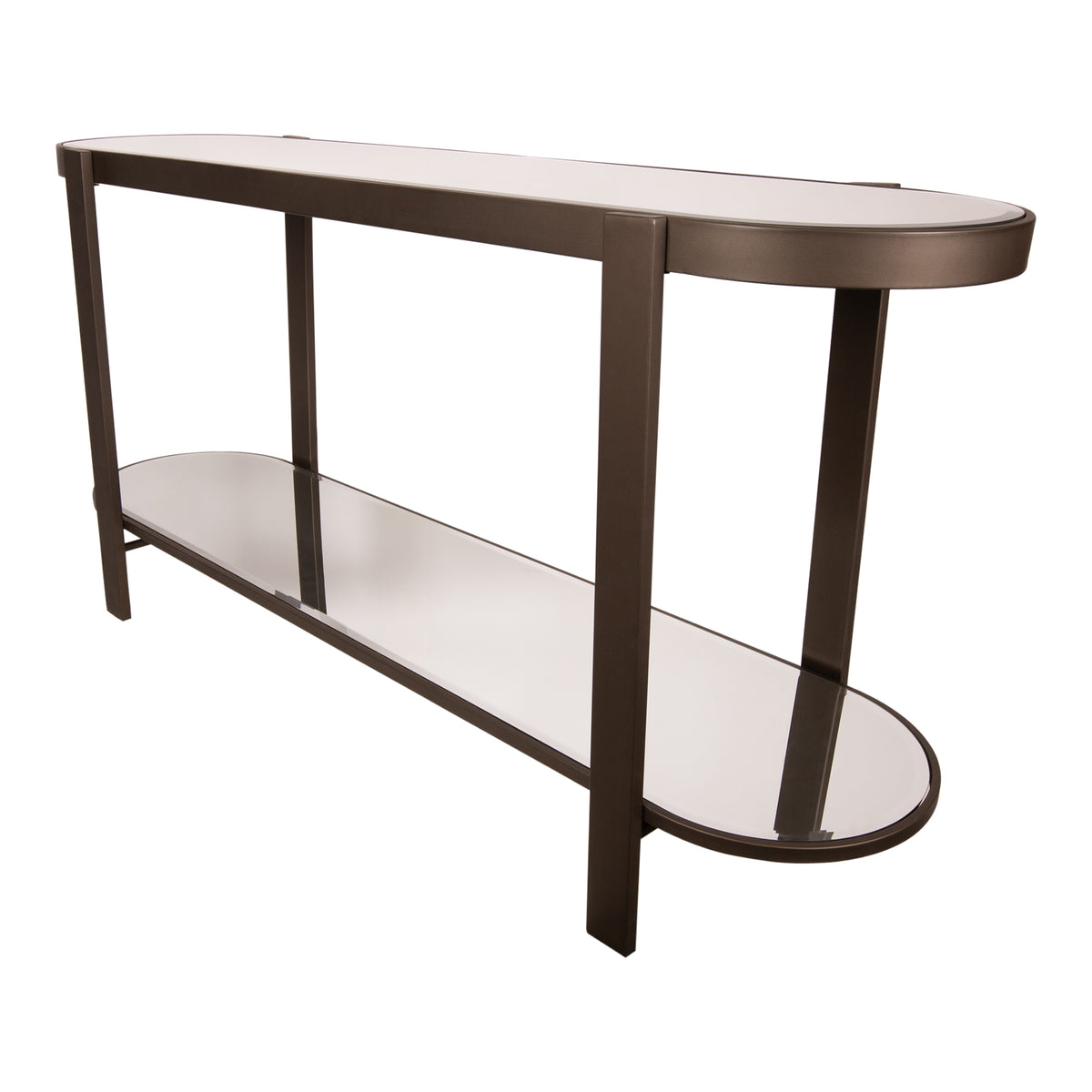 Console Table - Mirror Top, Metal Legs, MDF Construction - Yozan | PTMD