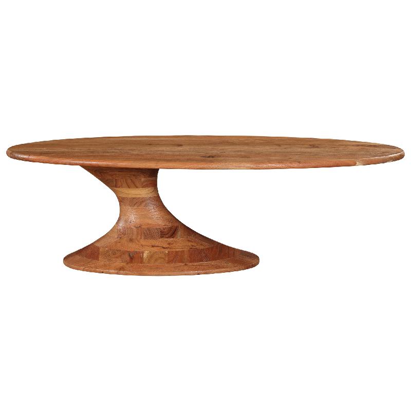 Coffee Table – Acacia Wood Top, Oval Design, Natural Finish – Nemo | PTMD