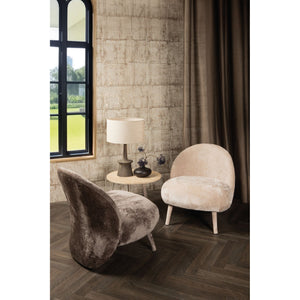 Armchair – Aphrodite Fabric Upholstery, Mocha Finish, Compact Design – Eonas | PTMD