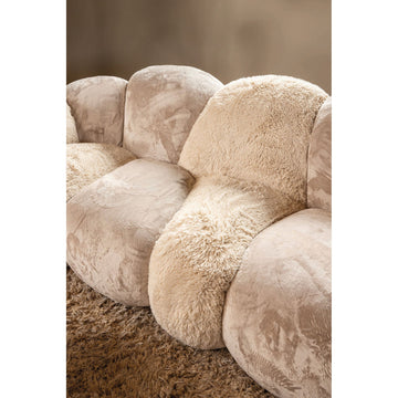 Sofa – beige Oberfläche, Stoff Bezug, drei Sitzer – Curvae | PTMD