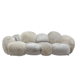 Sofa – beige Oberfläche, Stoff Bezug, drei Sitzer – Curvae | PTMD