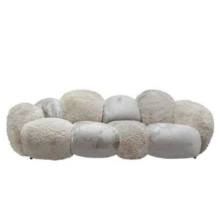 Sofa – beige Oberfläche, Stoff Bezug, drei Sitzer – Curvae | PTMD image