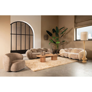 Sofa – beige Oberfläche, Stoff Bezug, drei Sitzer – Curvae | PTMD