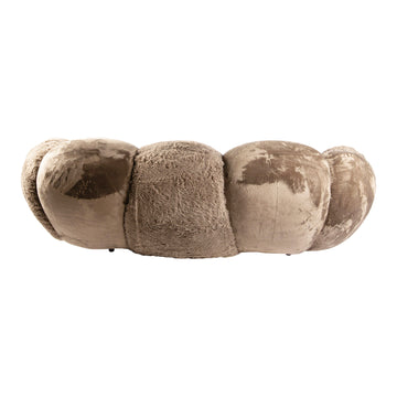 Sofa – taupe Oberfläche, Stoff Bezug, drei Sitzer – Curvae | PTMD