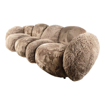 Sofa – taupe Oberfläche, Stoff Bezug, drei Sitzer – Curvae | PTMD